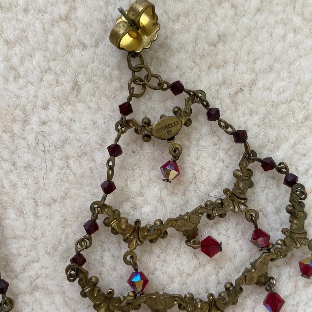 Sorrelli Vintage Tiered Chandelier Swarovski Crystal Statement Earrings - Picture 9 of 9